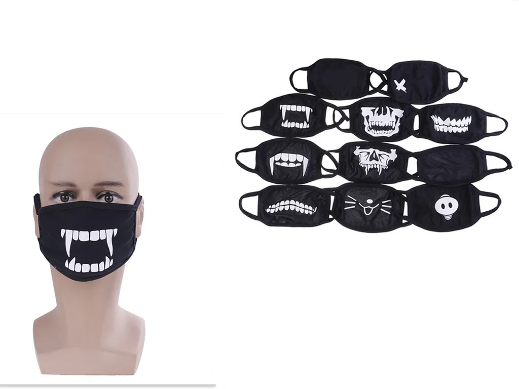 Hot Sale Black Cotton Bear Dustproof Mouth Face Mask Anime Cartoon Bear Women Men Sexy Party Mask Face Mouth Masks