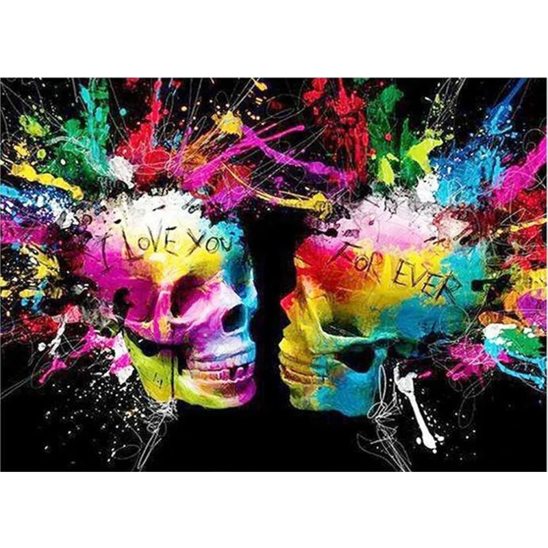 

Картины по номерам, Череп, картина маслом по номерам, ручная роспись, наборы для домашнего декора, рисунок на холсте