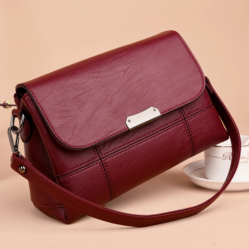 Сумки через плечо для женщин дамские сумочки на ремне с кожаным клапаном дешевые