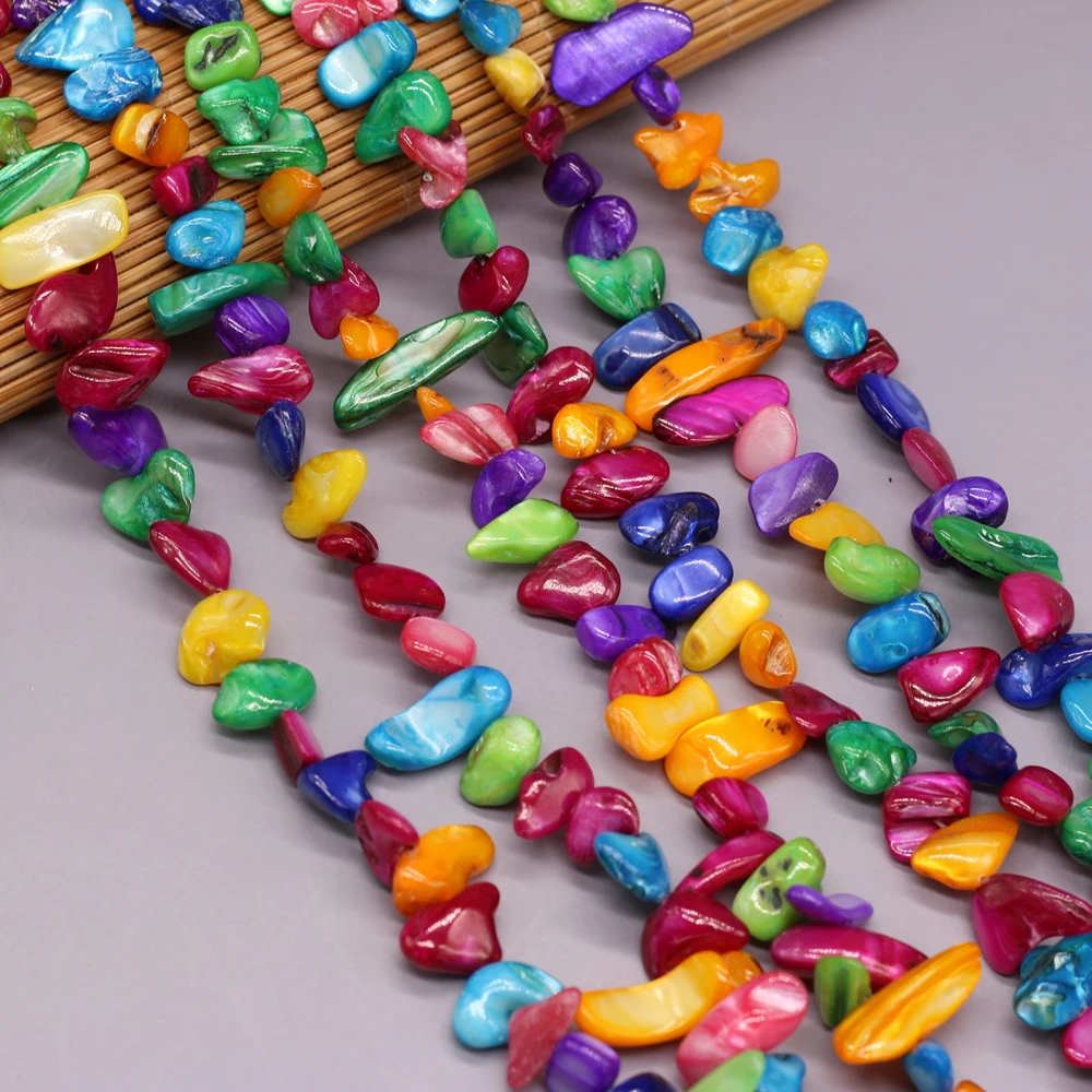 

New Natural Shell Pendant Irregular Rectangular Color Shell Pendant For Making DIY Necklace Accessories Length80cm