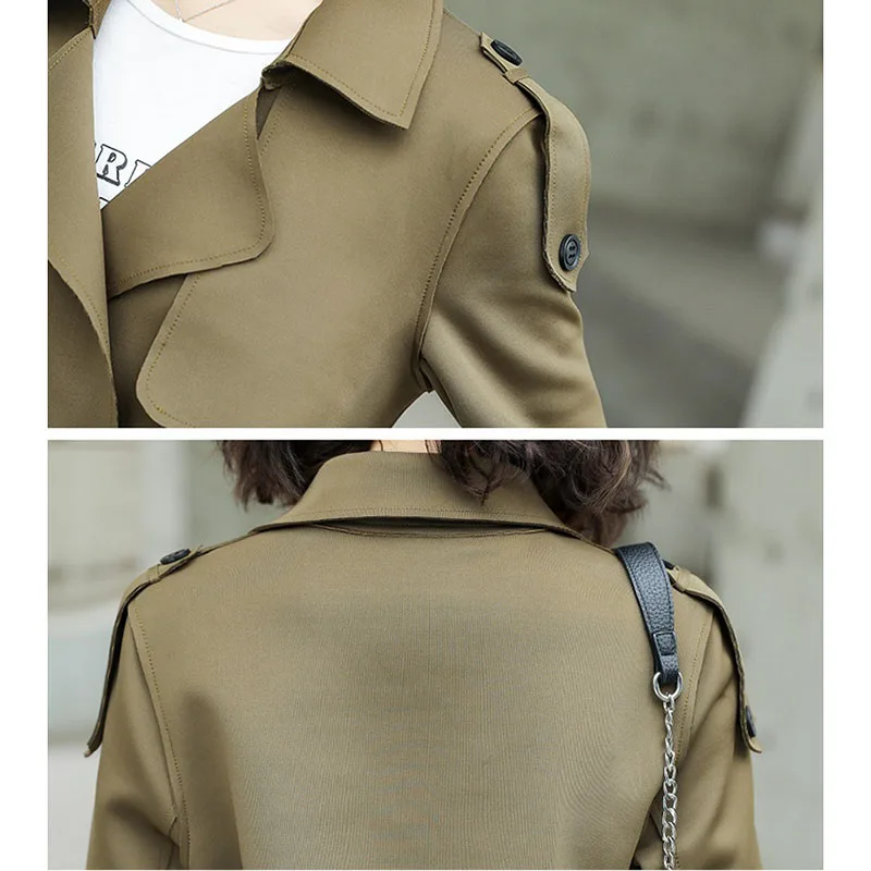 

New Arrival Women Fashion Temperament Trench Coat With Belt Office Ladies Solid High Quality Long Windbreakeries Feminino 2009
