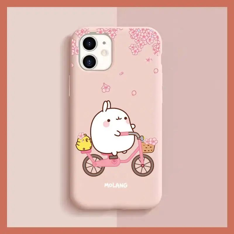 YNDFCNB kawaii чай с Molang кекс чехол для телефона iPhone 11 12 13 mini pro XS MAX 8 7 6 6S Plus X 5S SE 2020 XR |