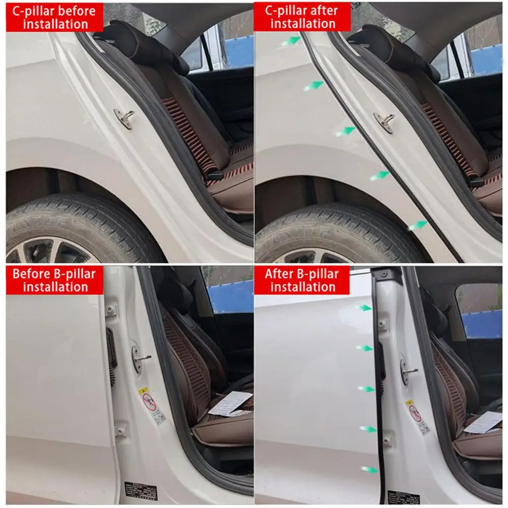 Автомобильная противобликовая лента 4 м универсальная резиновая уплотнительная