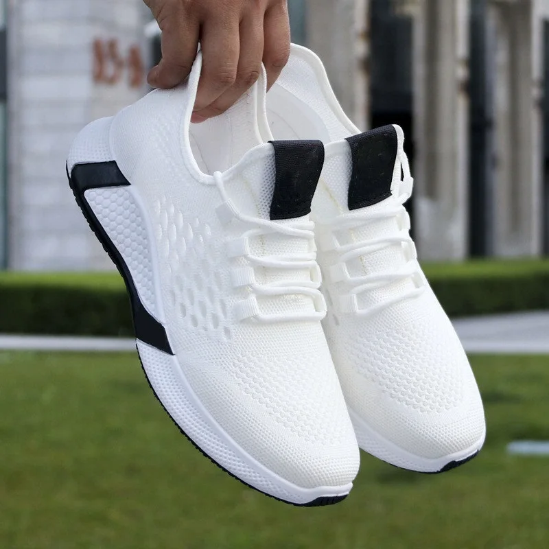 

Новинка 2021, спортивная обувь, мужские дышащие повседневные сетчатые туфли, комфортные Нескользящие беговые кроссовки со шнуровкой и низким...