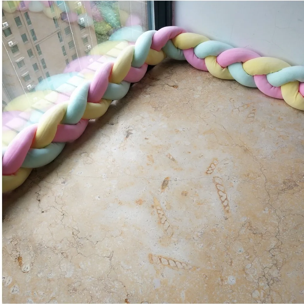 

Baby Bed Bumper Dcoration Room Gir l1M/2M/3M*12cm*7cm Gray Powder Yellow Three Stocks Pure Cotton Simple Elegant Baby Decoration