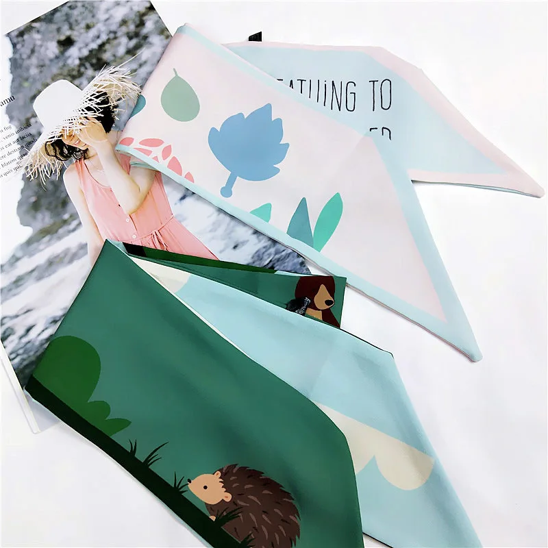 2020 широкий шарф трапециевидной формы новая сумка тонкий шелковый с рисунком для