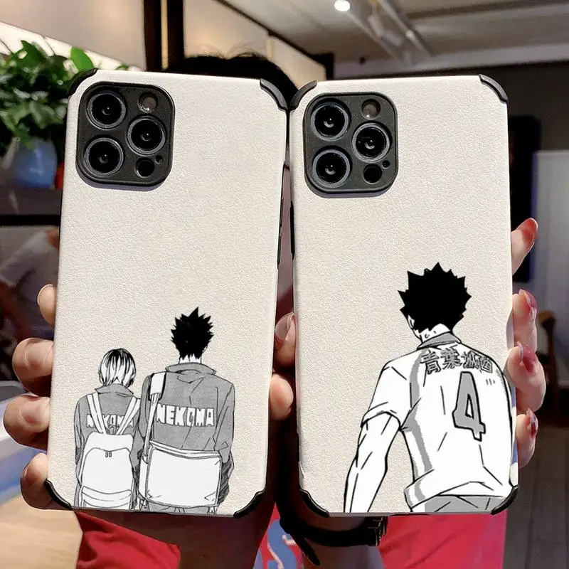 

Cute cartoon comic funny sushi Phone Case Lambskin Leather For iphone 12 11 8 7 6 XR X XS PLUS MINI PLUS PRO MAX Shockproof