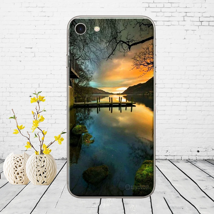 162D горы бамбук море олень кошка природа вид Мягкий силиконовый чехол для iphone 5 5s se