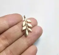 16K gold Eruifa 20 шт 12 мм милый лист цинковый сплав подвески ожерелья оптом, серьги браслет ювелирные изделия DIY ручной работы 2 цвета - Окраска металла: 16K gold