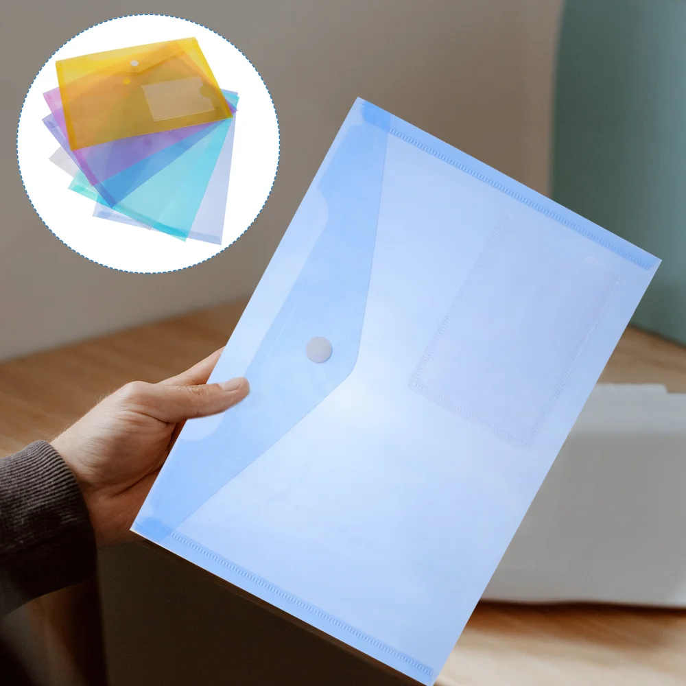 

30Pcs Document Bag Document Receipt Holder with Snap Button Pocket