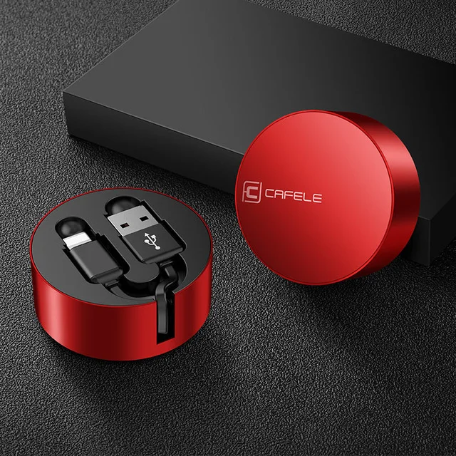 Red CAFELE Выдвижной USB кабель для iPhone X XI XS MAX usb кабель для зарядки для iPhone XIR XR 7 8 Plus мини портативный телефонный провод для передачи данных - Цвет: Red