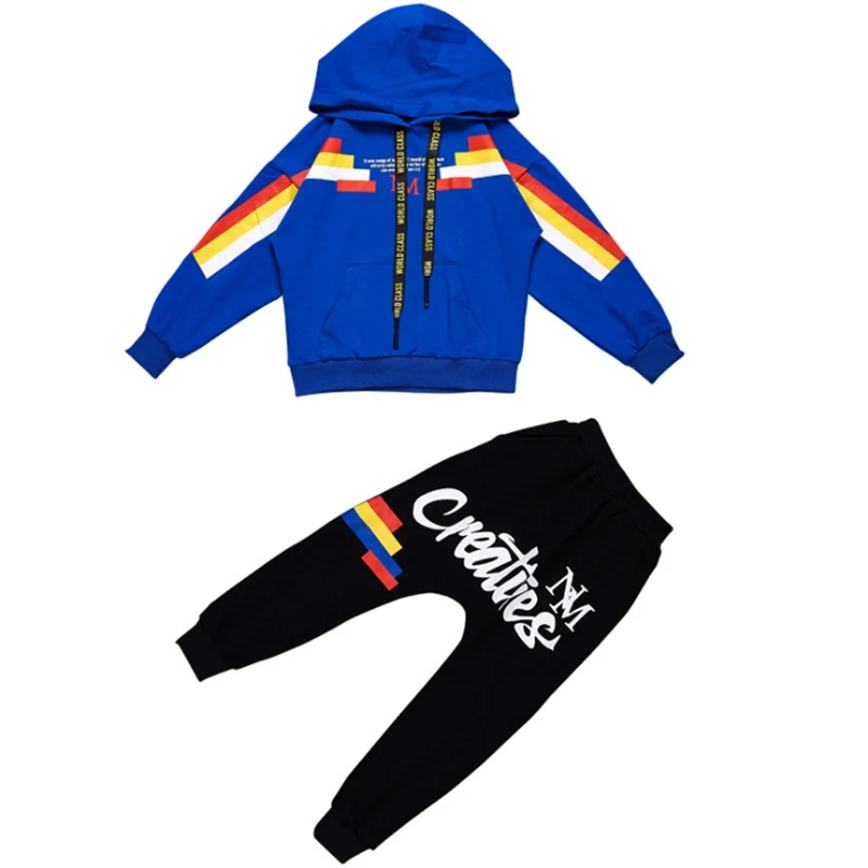16 Fall Hip Hop Costume Children's Clothing Set Outfit Boys Long Sleeve Sports Suit Kids Hoodies+ Pants 2 Pcs Set Tracksuit - Цвет: 16