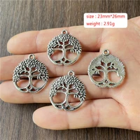 20pcs tree of life metal alloy hollow five pointed star leaf pendant used for diy bracelet shaped necklace pendant connector