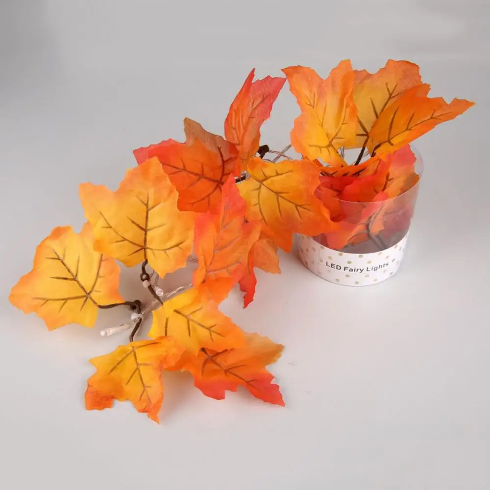 Искусственный Кленовый листовой струнный светильник s 2 м/20 светодиодный осенний