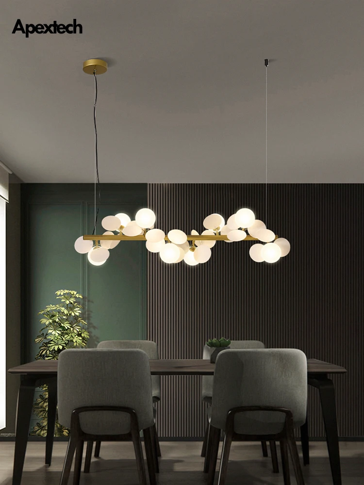 

Art Designed Dining Chandelier Horizontal Ceiling Hanging Chandeliers Light Flower Branch Series Kitchen Island Pendant Lamp