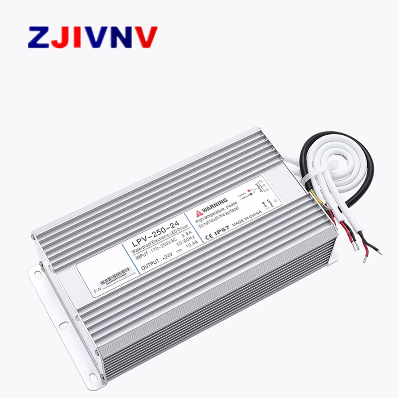 Заводская розетка 250 Вт 12 В 24 в 36 в 48 в 5A 10A 20A IP67 Водонепроницаемый источник питания Светодиодный драйвер Трансформатор постоянного напряжения