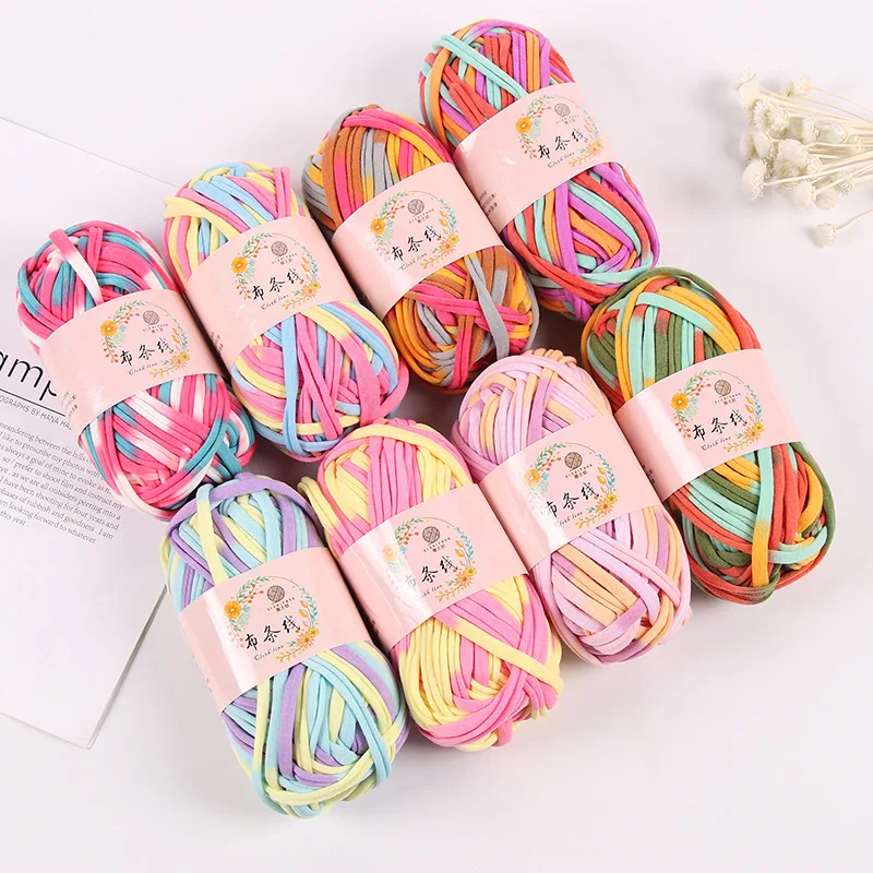 Новая мягкая плотная футболка пряжа для вязания одеяла Ковров сумок крючком