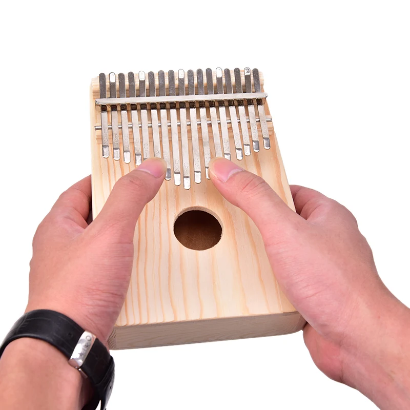 Wood Musical Instruments 17 Key Kalimba African Solid Pine Mahogany Thumb Finger Piano Sanza Mbira Calimba Play with Guitar | Спорт и