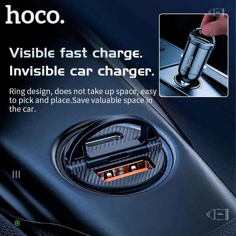 Автомобильное зарядное устройство HOCO USB PD 30 Вт быстрая зарядка QC4.0 3 0 Supercharge FCP для