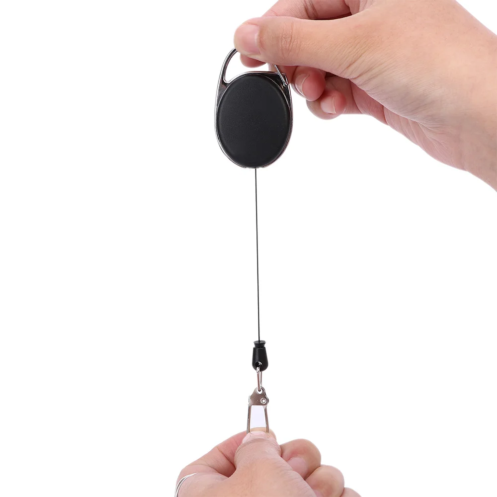 Гибкий стальной трос эластичный брелок спортивный выдвижной с защитой от потери