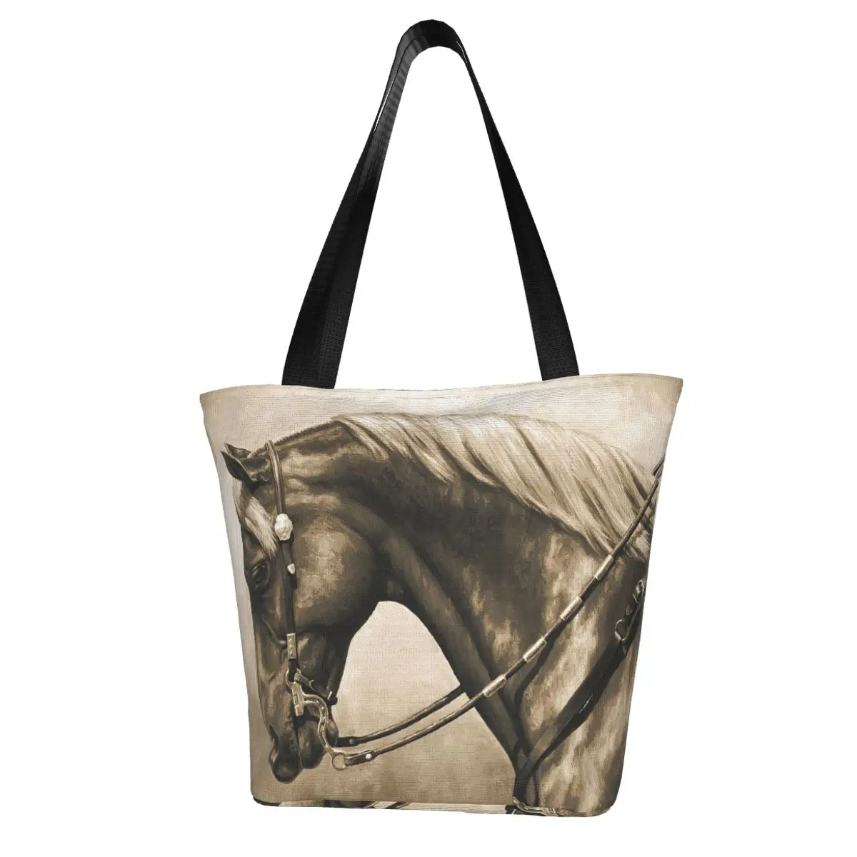 Horse Shopping Bag Aesthetic Cloth Outdoor Handbag Female Fashion Bags