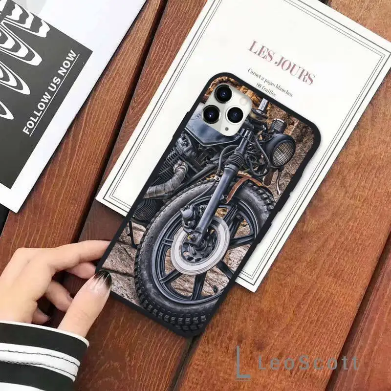 

New Retro Moto Cross Motorcycle Phone Case for iPhone 11 12 pro XS MAX 8 7 6 6S Plus X 5S SE 2020 XR Soft silicone cover funda