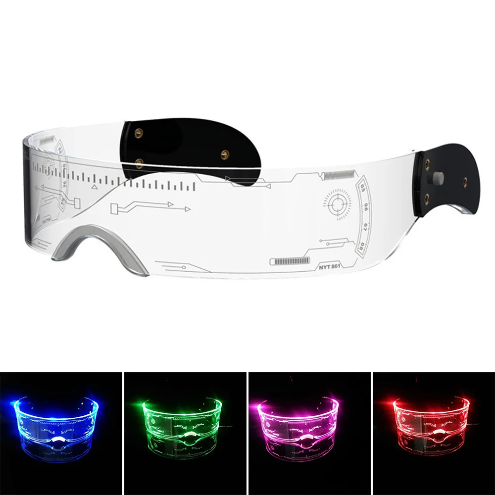 

LED Luminous Glasses Electronic Cycling Glasses Men Women Light Up Glasses Outdoor Riding Sunglasses Cycling Equipment