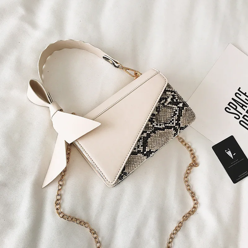 Темперамент Сумка женская Змеиный минималистичный дизайн сшивание склон