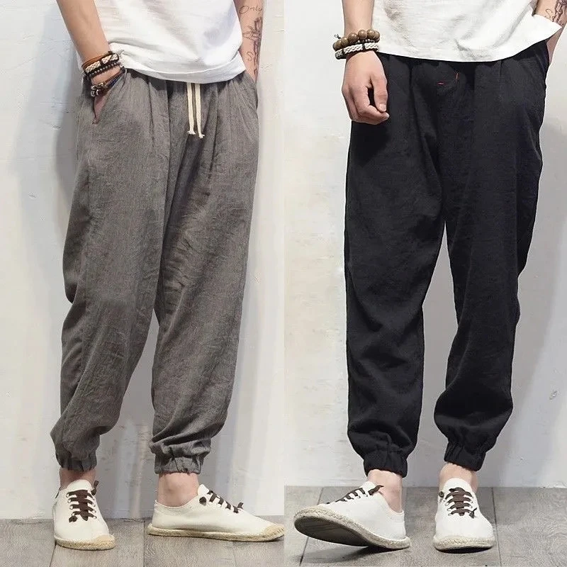 

Casual Harem Pants Men Jogger Pants Men Loose Trousers Male Chinese Traditional Harajuku 2021 Summer Clothe L-5XL