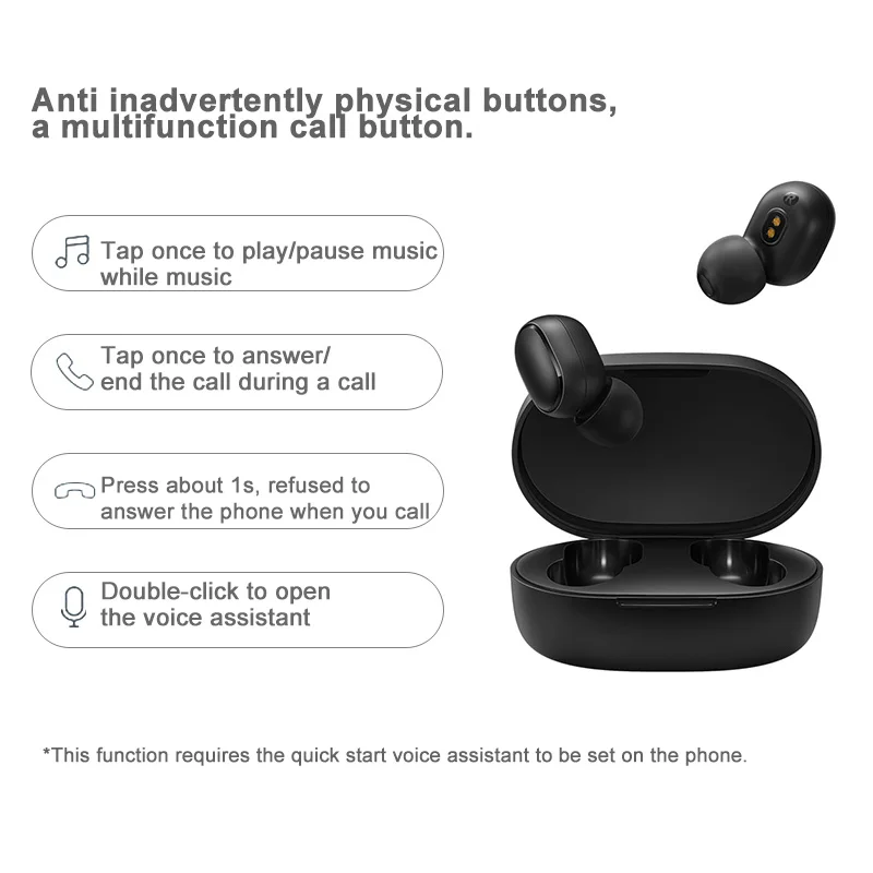 2020 новые беспроводные наушники Xiaomi Redmi Airdots 2 TWS Bluetooth 5 0 подавление шума управление