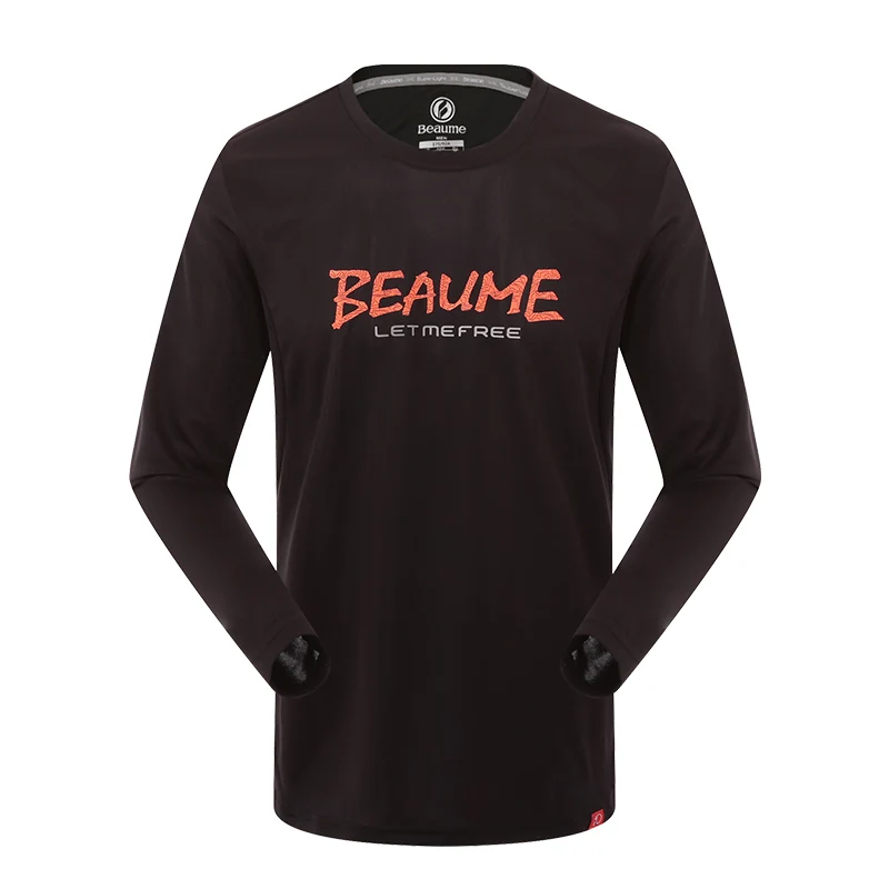 

Мужская футболка с длинным рукавом, круглым вырезом и принтом