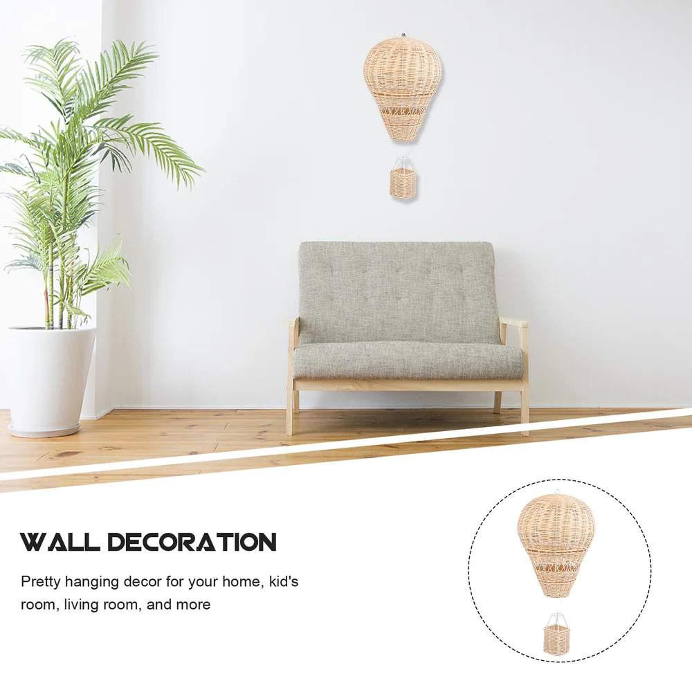 

1PC Real Rattan Woven Hot Air Balloon Decor Delicate Household Decor (Brown)