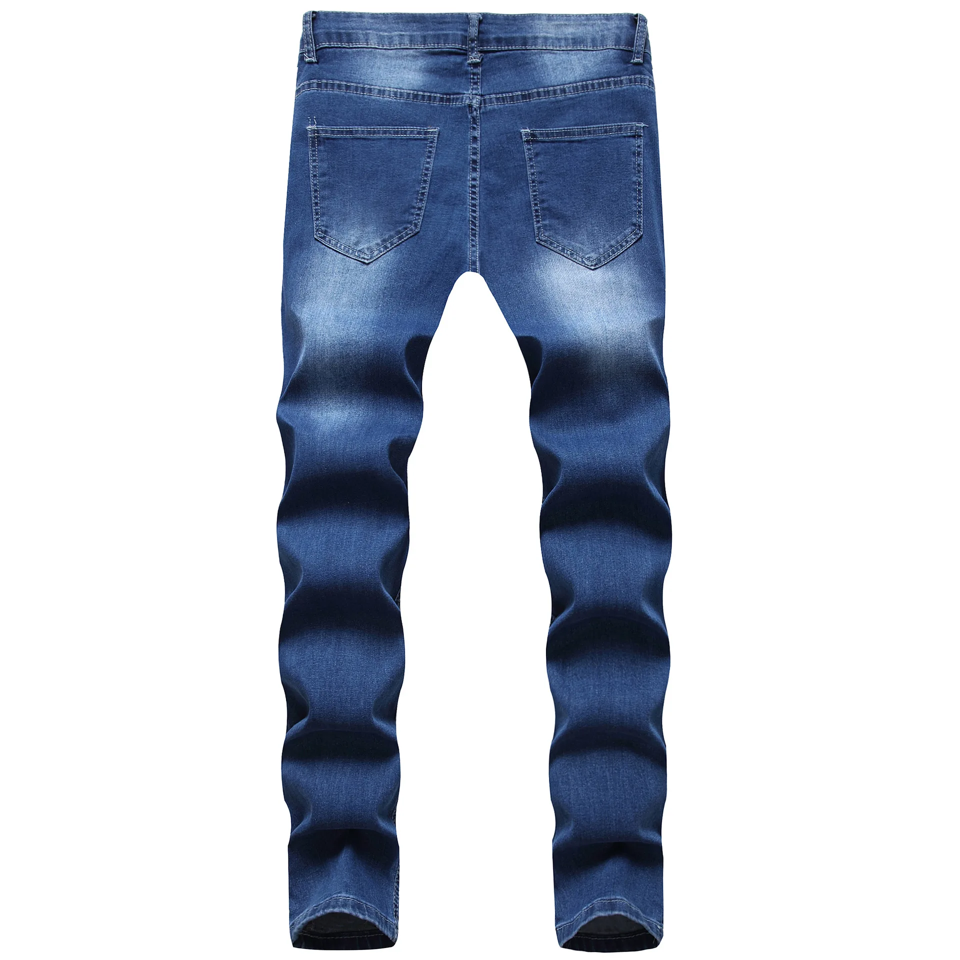 

Wimilous Men's Jeans Lacquer Ripped Hole Printed Patchwork Pants