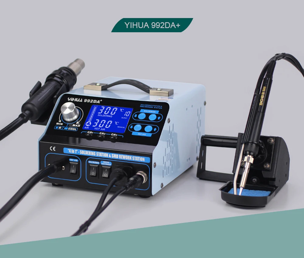 YIHUA 992DA + ЖК дисплей цифровой Триада Тепловая пушка паяльная станция