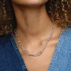 Женское ожерелье из серебра 925 пробы в виде звеньев Pando Me