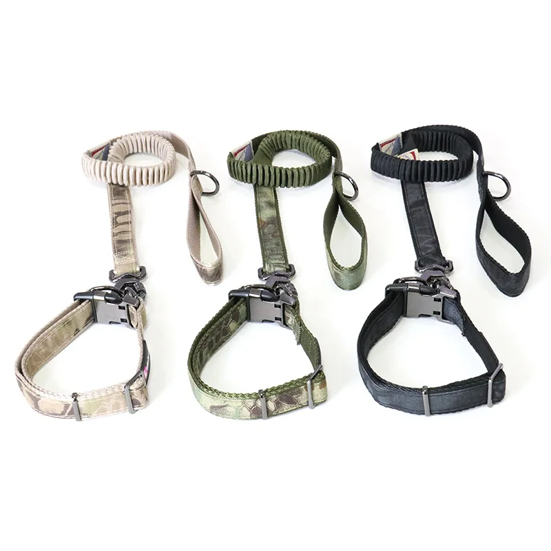 

Dog Leash Pet Collar Adjustable Buffer Elasticity Short Traction Rope Camouflage Dog Collar For Medium Large Dogs Training Set