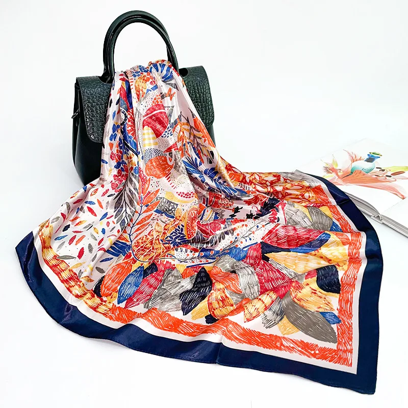 

2021 New Scarves French Retro Scarves European American and Nepalese Printed Scarves 90cm Headscarf 90*90CM