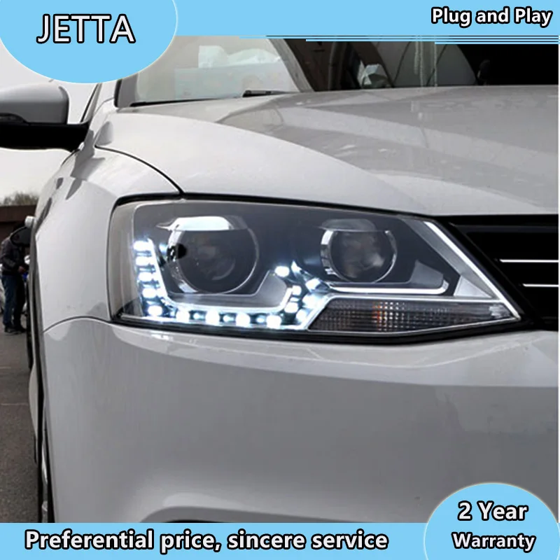 Стайлинг автомобиля для фар VW Jetta 2012-2015 светодиодные фары головная лампа