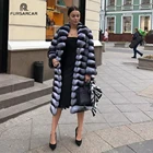 Роскошная зимняя шуба из кролика Рекс FURSARCAR, толстая теплая зимняя одежда из натуральной шиншиллы, пальто из натурального куртка с мехом кролика рекс