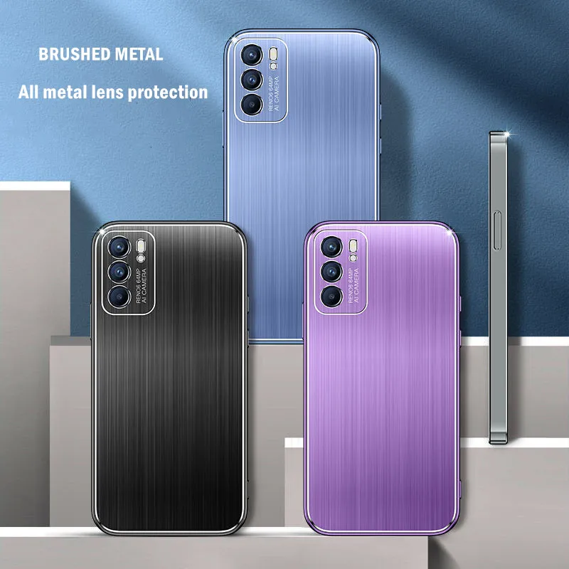 

Роскошная Противоударная задняя крышка Reno 5 из матового металла для OPPO Reno 6 5 Pro