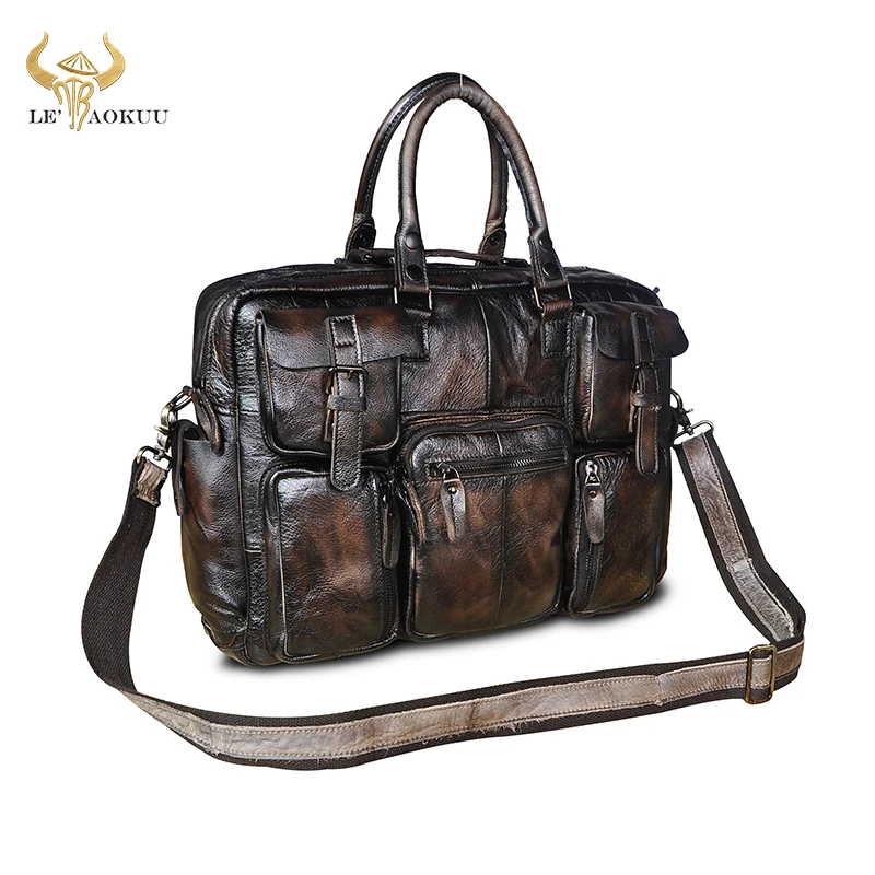 

Кожаный сверхмощный мужской лучший профессиональный дорожный портфель, деловой органайзер для ноутбука, сумка через плечо, портфель 3061-c