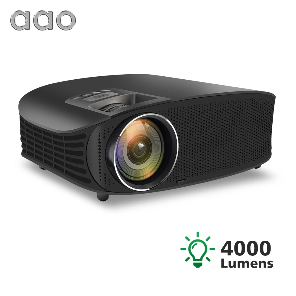 AAO YG600 HD проектор 4000 люмен мультимедийный ЖК-проектор Поддержка Full HD 1080P домашний кинотеатр HDMI VGA USB видео 3D Портативный светодиодный проектор