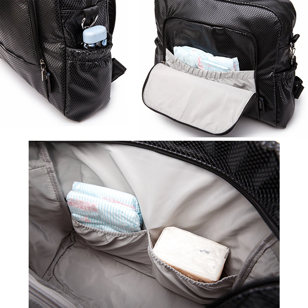 Сумка Soboba для подгузников со змеиным узором водонепроницаемый вместительный