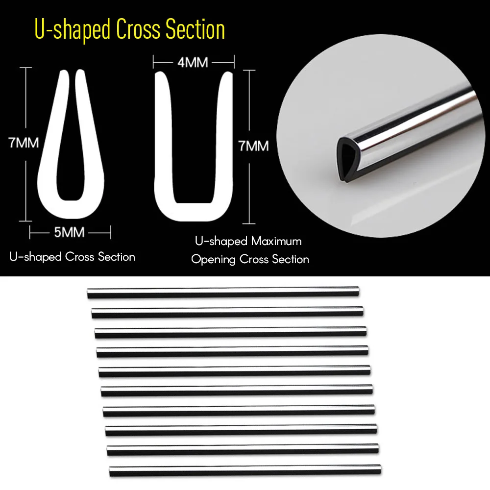 10Pcs U Shape Air Outlet Trim Strip 20CM X 7MM Interior Vent Grille Switch Rim Decoration DIY Car-styling | Автомобили и
