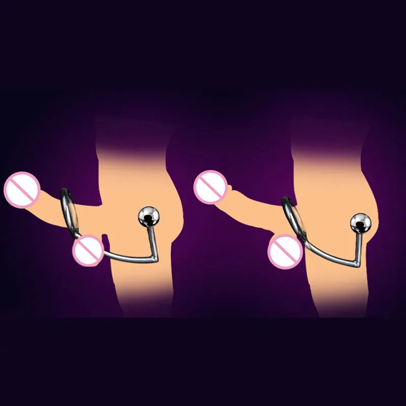 Анальный крючок из нержавеющей стали хорошего качества с кольцом для пениса