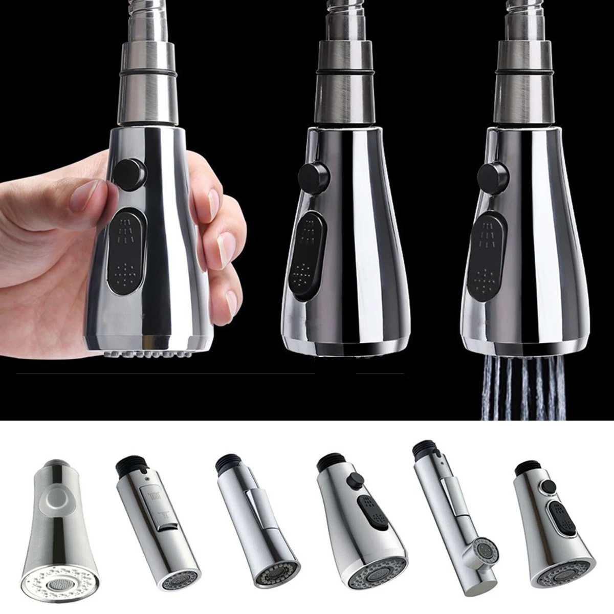 

Kitchen Faucet Spouts Mixer Tap Pull Out Spray Shower Head Spare Replacement