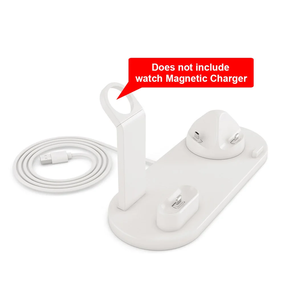 White 3 в 1 Зарядная подставка для наручных часов iWatch, Apple Watch Series 5 4 3 2 AirPods Тип с портом типа C Беспроводной Зарядное устройство для iPhone 11 XS Max X XR X 8 7 - Тип штекера: White