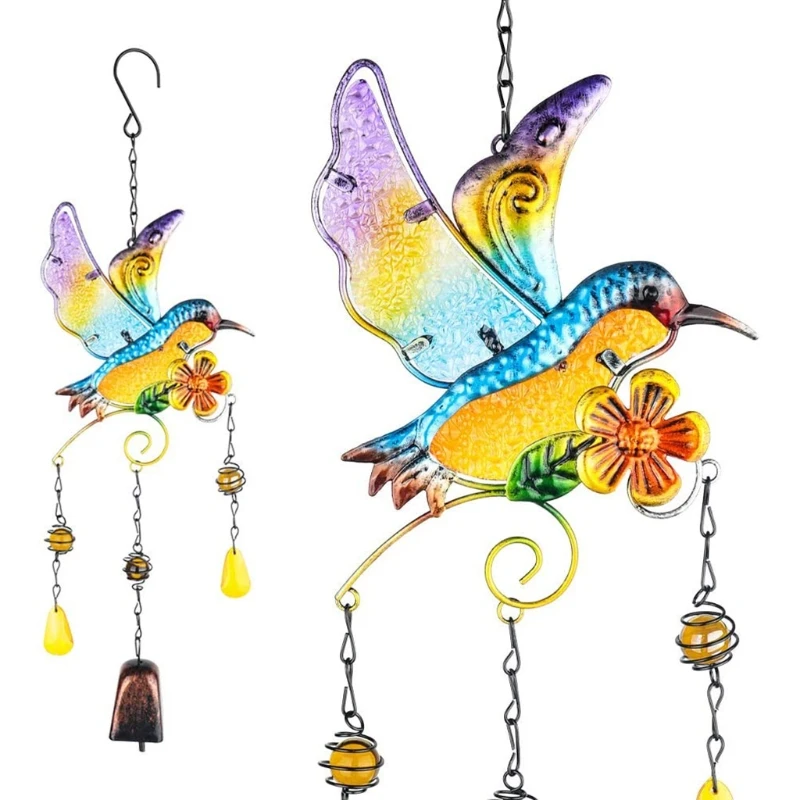 Колокольчики с колибри колокольчики для дома и улицы витражные ветряные Ловец