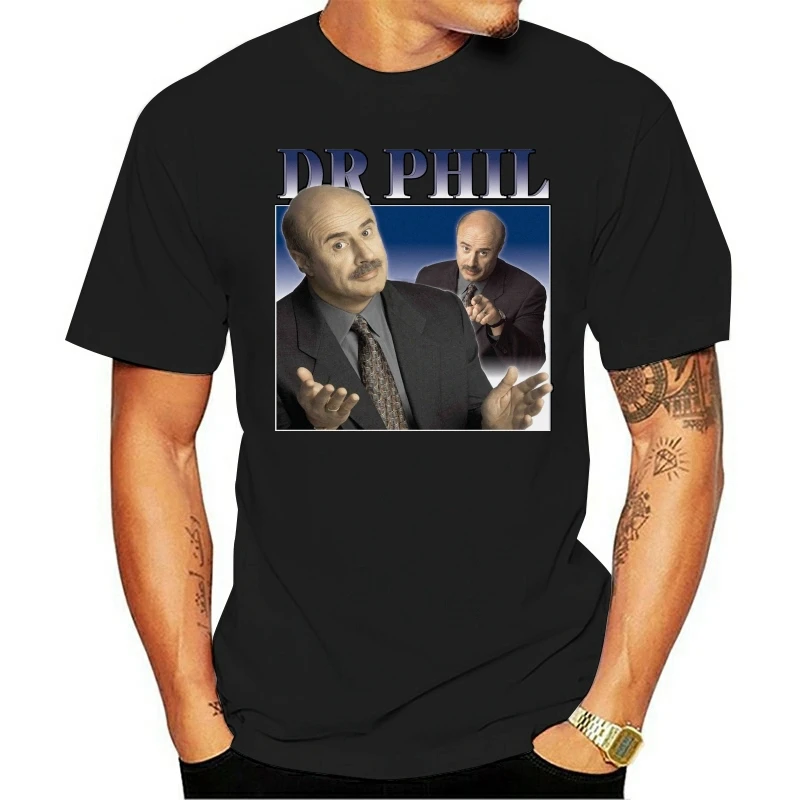 Мужская футболка Винтажная Футболка Dr Phil черная женская футболка|Мужские