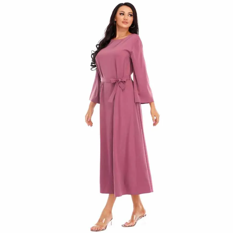 

Solid Maxi Long Dresses Eid Mubarak Kaftan Abaya Dubai Turkey Muslim Dress Bohemian Vestidos Elegant Robe Vestidos Qatar